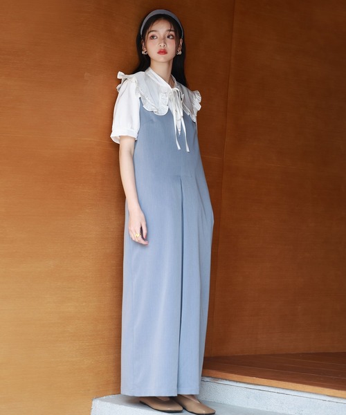 SAISON DE PAPILLON(セゾンドパピヨン)の「ディープVネックサロペット(サロペット/オーバーオール・レディース・ブラック/ピンク/ブルー・S/M/L)」の20枚目の写真