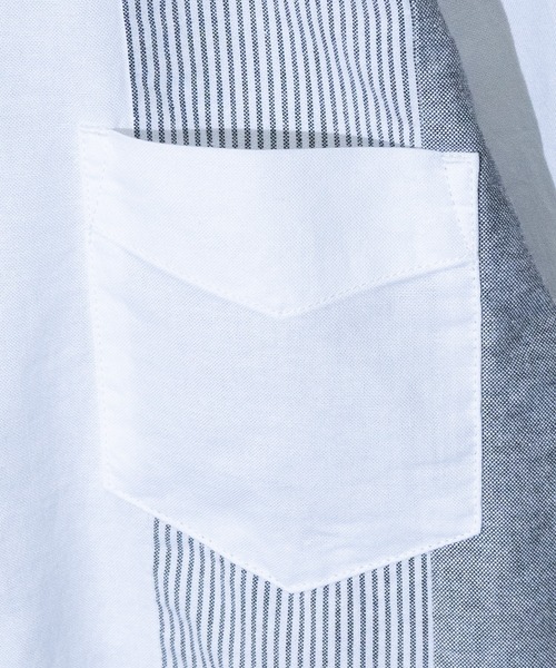 JOHN'S CLOSET（ジョンズクローゼット）の「【a】クレイジー切り替えオックスレギュラーBDシャツ 長袖（シャツ/ブラウス・メンズ・ホワイト/ホワイト系その他/ブルー系その他/ネイビー・MEDIUM/LARGE）」の6枚目の写真