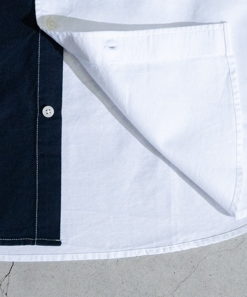 JOHN'S CLOSET（ジョンズクローゼット）の「【a】クレイジー切り替えオックスレギュラーBDシャツ 長袖（シャツ/ブラウス・メンズ・ホワイト/ホワイト系その他/ブルー系その他/ネイビー・MEDIUM/LARGE）」の9枚目の写真