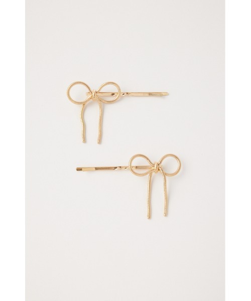 MOUSSY（マウジー）の「RIBBON MOTIF CLIP SET（ヘアピン・レディース・シルバー/ゴールド・FREE）」の3枚目の写真