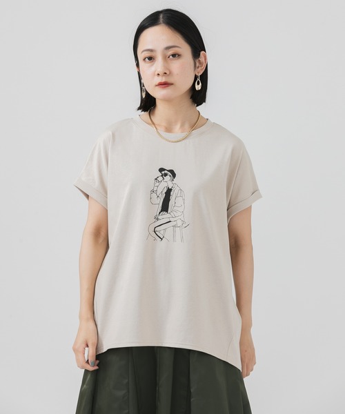 CLOCHE（クロシェ）の「cloche 女の子T（Tシャツ/カットソー・レディース・ホワイト/ブラック/ベージュ・FREE）」の4枚目の写真