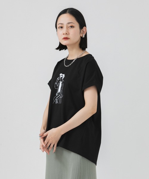 CLOCHE（クロシェ）の「cloche 女の子T（Tシャツ/カットソー・レディース・ホワイト/ブラック/ベージュ・FREE）」の10枚目の写真