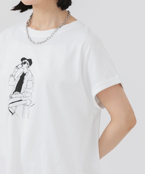 CLOCHE（クロシェ）の「cloche 女の子T（Tシャツ/カットソー・レディース・ホワイト/ブラック/ベージュ・FREE）」の7枚目の写真