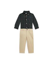 POLO RALPH LAUREN CHILDRENSWEAR（ポロ ラルフ ローレン チルドレンズウェア）の「プラッド ポプリン シャツ & チノ パンツ セット（ベビーギフト・キッズ）」