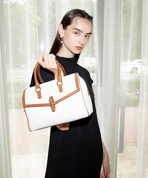 EIMY ISTOIRE（エイミーイストワール）の「カラーエッジボストンバッグ（ボストンバッグ・レディース・アイボリー・FREE）」の6枚目の写真