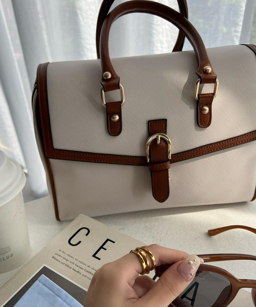 EIMY ISTOIRE（エイミーイストワール）の「カラーエッジボストンバッグ（ボストンバッグ・レディース・アイボリー・FREE）」の3枚目の写真