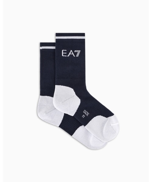 EMPORIO ARMANI(エンポリオアルマーニ)の「【エンポリオ アルマーニ EA7】Tennis Pro アンクルソックス テリークロス製(ソックス/靴下・メンズ・ホワイト×ブラック/ブラック×ホワイト/ネイビー×ホワイト/オリーブ/ブラック系/ホワイト系・MEDIUM/LARGE/SMALL/X-SMALL/X-LARGE)」の9枚目の写真
