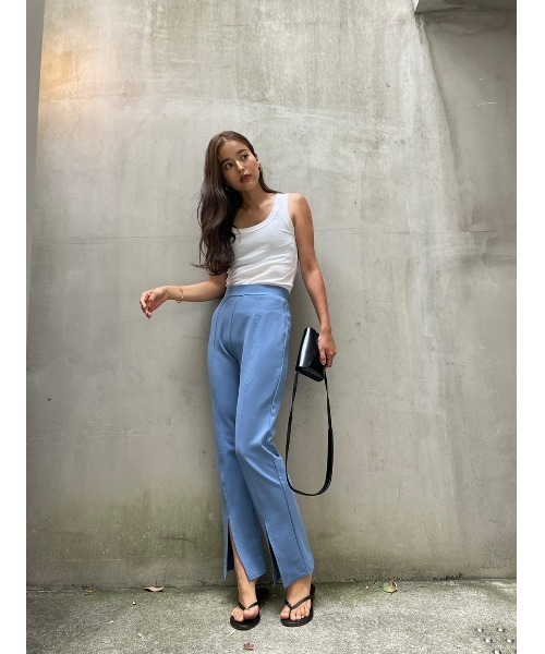 TRUNC（トランクエイティーエイト）の「Front Slit Pants（その他パンツ・レディース・ブルー/ベージュ・FREE）」の13枚目の写真