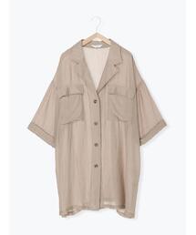 Samansa Mos2 blue | ビッグシャツ(シャツ/ブラウス)