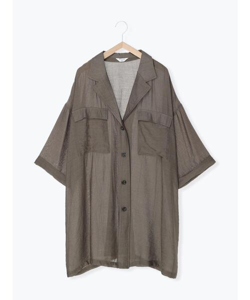 Samansa Mos2 blue(サマンサモスモスブルー)の「◎ビッグシャツ(シャツ/ブラウス・レディース・ベージュ/カーキ/キナリ・フリ-)」の3枚目の写真