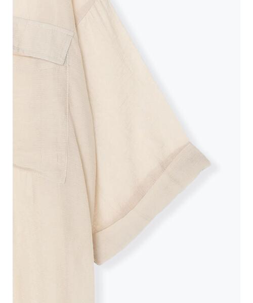 Samansa Mos2 blue(サマンサモスモスブルー)の「◎ビッグシャツ(シャツ/ブラウス・レディース・ベージュ/カーキ/キナリ・フリ-)」の7枚目の写真