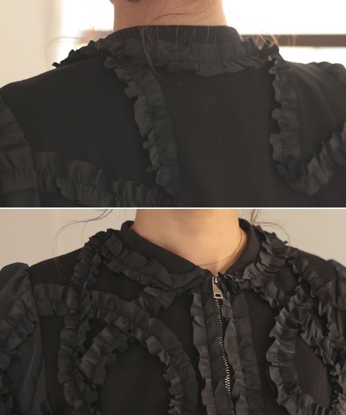 DONOBAN（ドノバン）の「フリルブルゾン（ブルゾン・レディース・ブラック/ネイビー・F）」の15枚目の写真