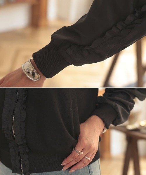 DONOBAN（ドノバン）の「フリルブルゾン（ブルゾン・レディース・ブラック/ネイビー・F）」の17枚目の写真