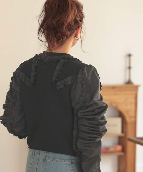 DONOBAN（ドノバン）の「フリルブルゾン（ブルゾン・レディース・ブラック/ネイビー・F）」の4枚目の写真