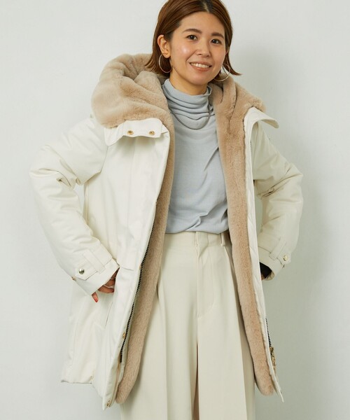 Aresense（アーセンス）の「CAPE HORN/ケープホーン REMOTA/ミドル丈中綿ジャケット（ダウンジャケット/コート・レディース・オフホワイト/オリーブ/ブラック・42/44）」の4枚目の写真