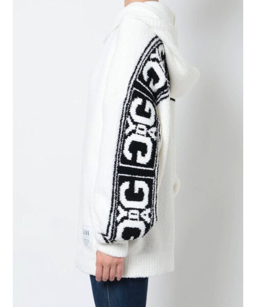 GYDA（ジェイダ）の「SYMMETRY GYDA LINE モールヤーンニットパーカー（カーディガン/ボレロ・レディース・オフホワイト/ブラック・FREE）」の19枚目の写真