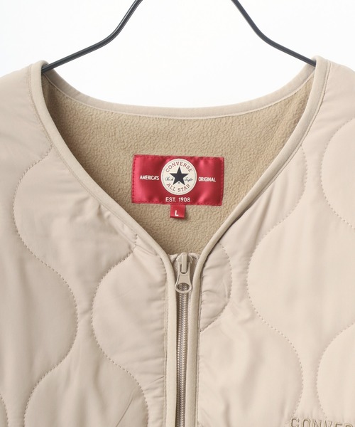 CONVERSE（コンバース）の「CONVERSE/コンバース 2way ノーカラー 裏フリース キルティングコートジャケット/中綿インナーダウンジャケット/撥水（ノーカラージャケット・メンズ・ブラック/オリーブ/ベージュ・M/L/LL）」の8枚目の写真