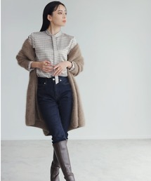 anuans（アニュアンス）の「ラクーンショールカラーカーディガン