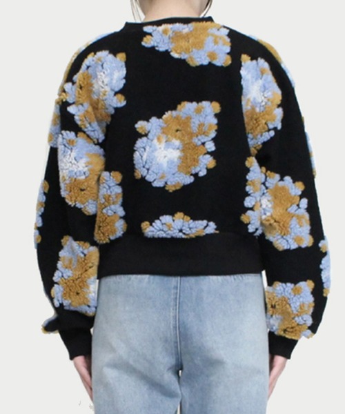 STYLEBLOCK(スタイルブロック)の「花柄JQボアショートプルオーバー(Tシャツ/カットソー・レディース・ブルー/ブラック・M)」の6枚目の写真