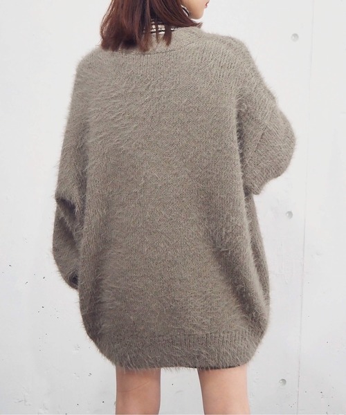 tiptop（ティップトップ）の「フェザーVネックBIGカーディガン（カーディガン/ボレロ・レディース・アイボリー/グレイッシュベージュ/グリーン/グレー・FREE）」の11枚目の写真