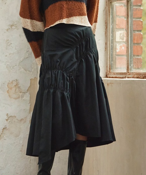 Cheek(チーク)の「シャーリングイレヘムスカート(スカート・レディース・ブラック/ベージュ/ブラウン・SMALL/MEDIUM)」の21枚目の写真