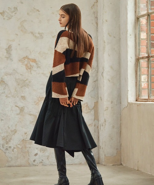 Cheek(チーク)の「シャーリングイレヘムスカート(スカート・レディース・ブラック/ベージュ/ブラウン・SMALL/MEDIUM)」の9枚目の写真