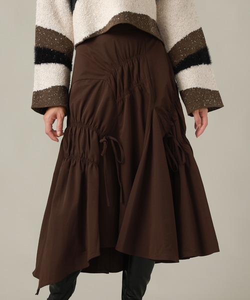 Cheek(チーク)の「シャーリングイレヘムスカート(スカート・レディース・ブラック/ベージュ/ブラウン・SMALL/MEDIUM)」の11枚目の写真