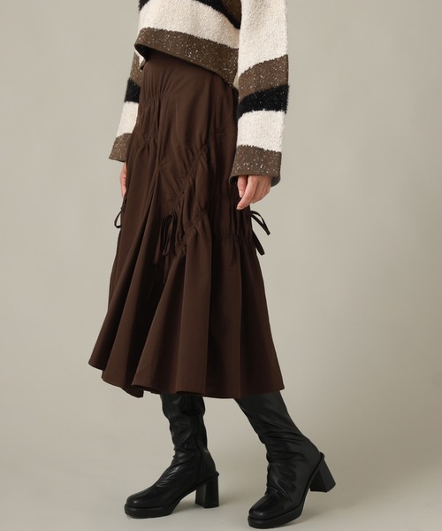 Cheek(チーク)の「シャーリングイレヘムスカート(スカート・レディース・ブラック/ベージュ/ブラウン・SMALL/MEDIUM)」の20枚目の写真