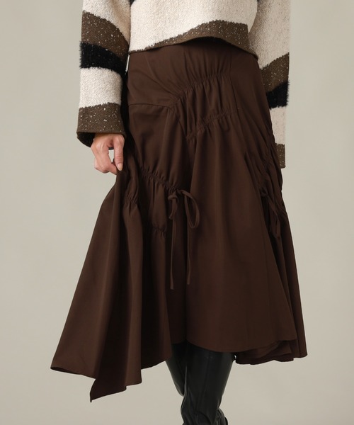 Cheek(チーク)の「シャーリングイレヘムスカート(スカート・レディース・ブラック/ベージュ/ブラウン・SMALL/MEDIUM)」の15枚目の写真