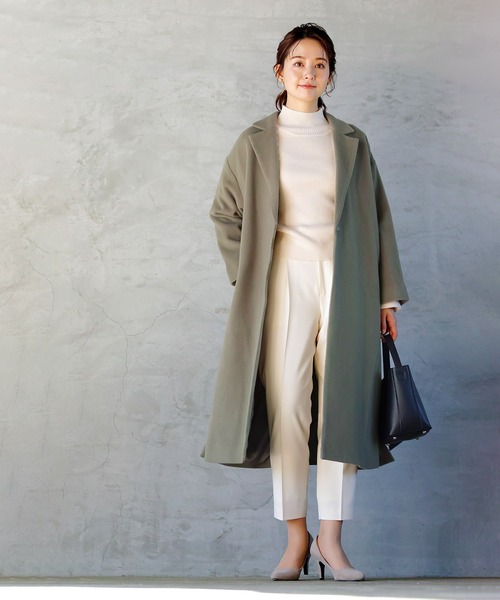 ENNEA(エンネア)の「【2022AWプレオーダー】手洗いできる♪MOCHIMODAバックパールハイネックもっちりリブニット(ニット/セーター・レディース・テラコッタ/キャメル/ブラック/アイボリー・M)」の5枚目の写真