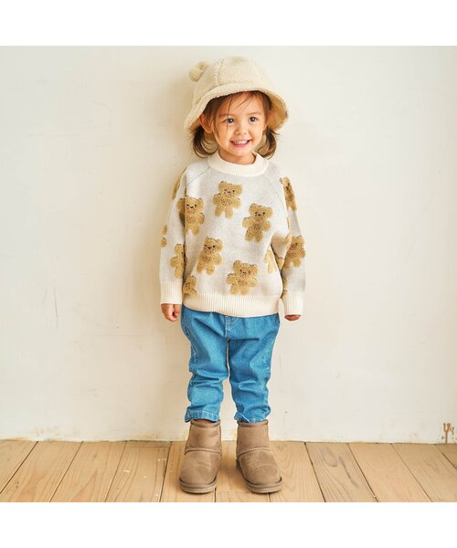 apres les cours(アプレレクール)の「tiny bear ジャガードニット_ウォッシャブル(ニット/セーター・キッズ・アイボリー/ブラウン・100/120/90)」の15枚目の写真