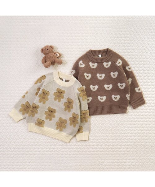 apres les cours(アプレレクール)の「tiny bear ジャガードニット_ウォッシャブル(ニット/セーター・キッズ・アイボリー/ブラウン・100/120/90)」の18枚目の写真