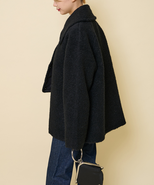 U by SPICK&SPAN(ユーバイスピックアンドスパン)の「【GANNI/ガニー】 ブークレウールコート(その他アウター・レディース・ブラック・FREE)」の3枚目の写真