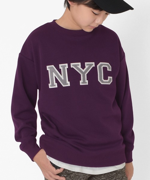 GLAZOS（グラソス）の「裏シャギー・ワッペントレーナー（スウェット・キッズ・グレー/カーキ/パープル・170cm/150cm/160cm/140cm）」の3枚目の写真