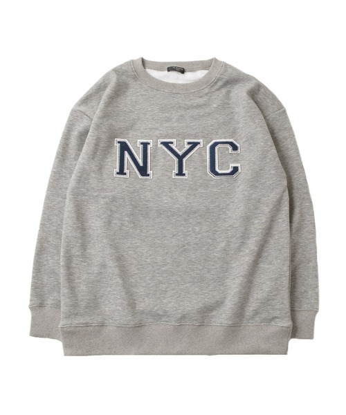 GLAZOS（グラソス）の「裏シャギー・ワッペントレーナー（スウェット・キッズ・グレー/カーキ/パープル・170cm/150cm/160cm/140cm）」の2枚目の写真