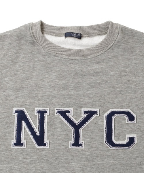 GLAZOS（グラソス）の「裏シャギー・ワッペントレーナー（スウェット・キッズ・グレー/カーキ/パープル・170cm/150cm/160cm/140cm）」の13枚目の写真