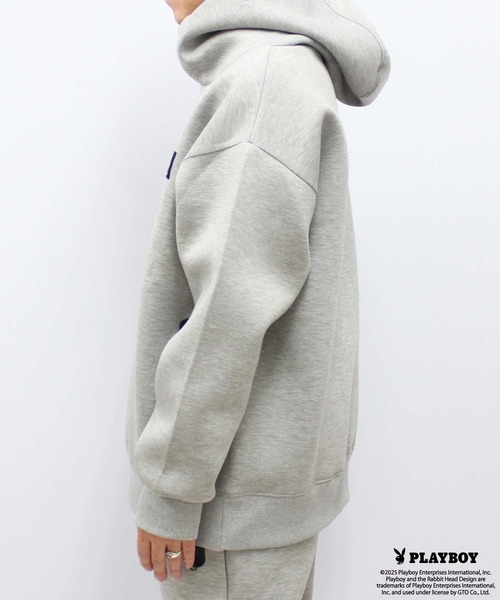 PLAYBOY（プレイボーイ）の「【GOLF】ゴルフウェア　PLAYBOYボンディングパーカー（パーカー・メンズ・ブラック/グレー・M/L/XL）」の4枚目の写真