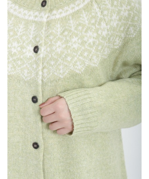 Samansa Mos2（サマンサ モスモス）の「花柄ジャカードニットカーディガン（カーディガン/ボレロ・レディース・グリーン/レッド/チャコール/キナリ・ﾌﾘ-）」の17枚目の写真