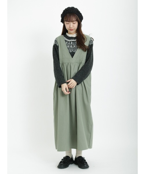 Samansa Mos2（サマンサ モスモス）の「花柄ジャカードニットカーディガン（カーディガン/ボレロ・レディース・グリーン/レッド/チャコール/キナリ・ﾌﾘ-）」の20枚目の写真