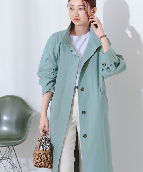 B:MING by BEAMS（ビーミングバイビームス）の「B:MING by BEAMS / 撥水 スタンド コート（トレンチコート・レディース・ベージュ/ホワイト系その他/グリーン系その他・MEDIUM/SMALL）」の3枚目の写真