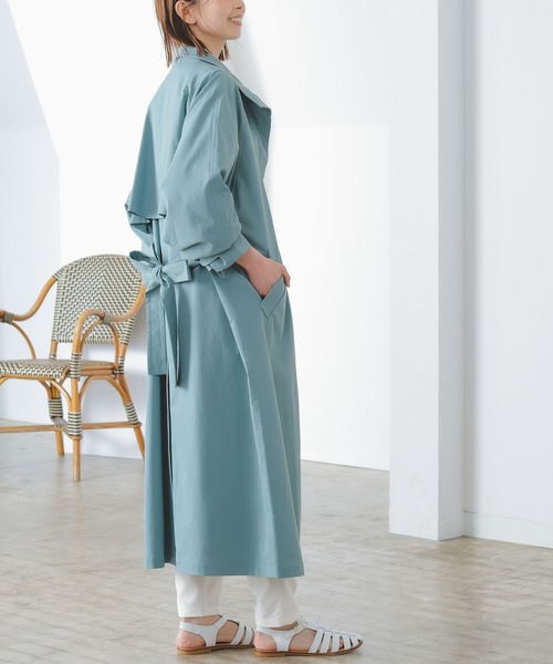 B:MING by BEAMS（ビーミングバイビームス）の「B:MING by BEAMS / 撥水 スタンド コート（トレンチコート・レディース・ベージュ/ホワイト系その他/グリーン系その他・MEDIUM/SMALL）」の10枚目の写真