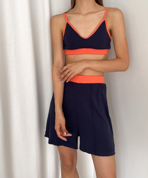 ■新品【MILLER】パネルリブブラトップ&ショートパンツ SET □新品【MILLER】パネルリブブラトップ&ショートパンツ SET