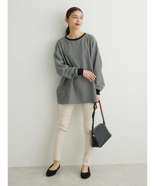 Green　Parks（グリーンパークス）の「起毛スムースボーダープルオーバー（Tシャツ/カットソー・レディース・ネイビー/ブラック/グリーン/パープル/ピンク・FREE）」の11枚目の写真