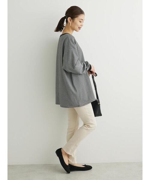 Green　Parks（グリーンパークス）の「起毛スムースボーダープルオーバー（Tシャツ/カットソー・レディース・ネイビー/ブラック/グリーン/パープル/ピンク・FREE）」の12枚目の写真