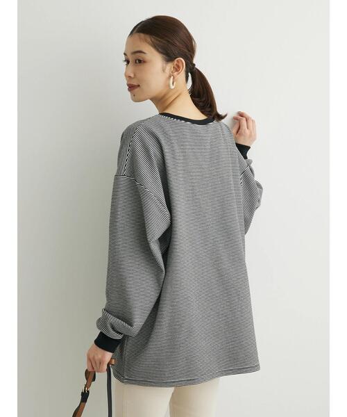 Green　Parks（グリーンパークス）の「起毛スムースボーダープルオーバー（Tシャツ/カットソー・レディース・ネイビー/ブラック/グリーン/パープル/ピンク・FREE）」の16枚目の写真