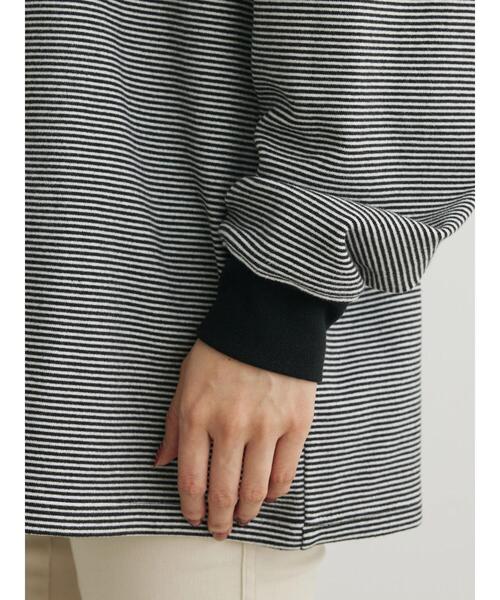 Green　Parks（グリーンパークス）の「起毛スムースボーダープルオーバー（Tシャツ/カットソー・レディース・ネイビー/ブラック/グリーン/パープル/ピンク・FREE）」の18枚目の写真