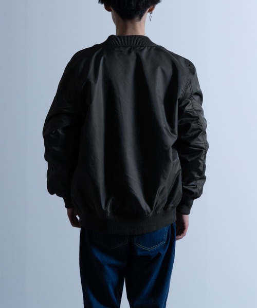 NYLAUS（ナイラス）の「ヘビーツイル ナイロン 裏タフタ MA-1 ミリタリージャケット（MA-1・メンズ・カーキ/ホワイト/ブラック・L/LL/M）」の5枚目の写真