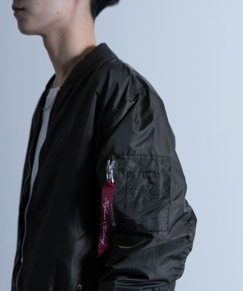 NYLAUS（ナイラス）の「ヘビーツイル ナイロン 裏タフタ MA-1 ミリタリージャケット（MA-1・メンズ・カーキ/ホワイト/ブラック・L/LL/M）」の9枚目の写真