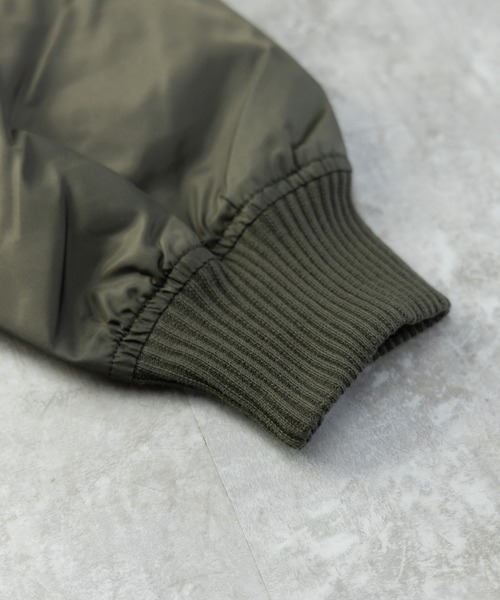 NYLAUS（ナイラス）の「ヘビーツイル ナイロン 裏タフタ MA-1 ミリタリージャケット（MA-1・メンズ・カーキ/ホワイト/ブラック・L/LL/M）」の19枚目の写真