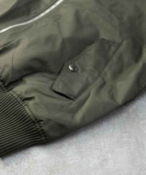 NYLAUS（ナイラス）の「ヘビーツイル ナイロン 裏タフタ MA-1 ミリタリージャケット（MA-1・メンズ・カーキ/ホワイト/ブラック・L/LL/M）」の20枚目の写真